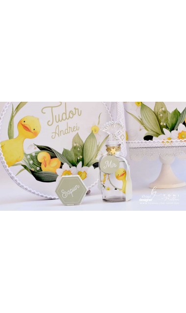 Trusou botez cu ratuste, narcise si flori de margaritar Mac Mac 9